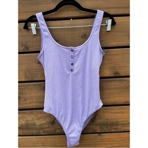 Lavender Button-Front Women's Swimsuit